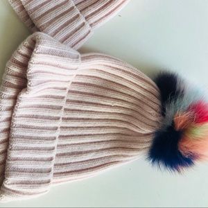 Portolano Kids Winter Hat with real fur pompom
